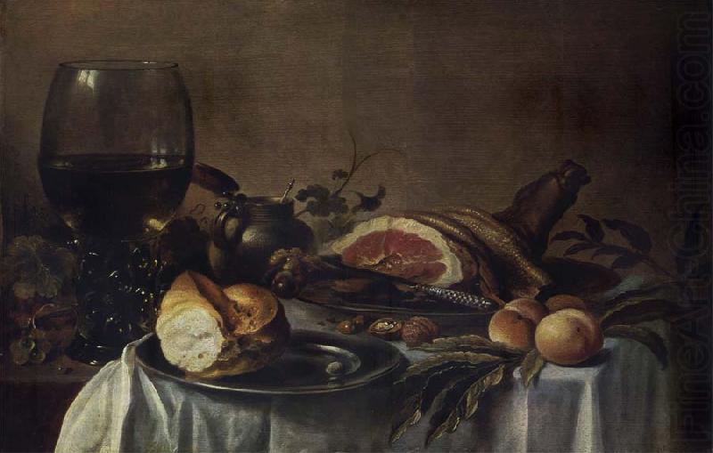 Still life with Ham, Pieter Claesz